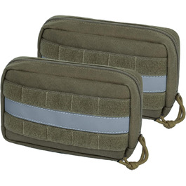 Набір Futterbeutel OneTigris для собак (2 шт.), великий MOLLE-рюкзак для корму, тактичний, з світловідбиваючими смугами, для тренувань та прогулянок, зелений
