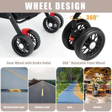 Дитяча коляска для тварин з відкидним відсіком для собак та котів, модель Jogger з кошиком для зберігання та тримачем для напоїв, 4 колеса, для собак та котів середніх та маленьких порід, з тримачем для напоїв (B, JY-Pink)