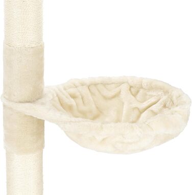 Котячий комплекс SPRINGOS з дряпалкою, лежаком та регульованою висотою 245-260 см, кремовий