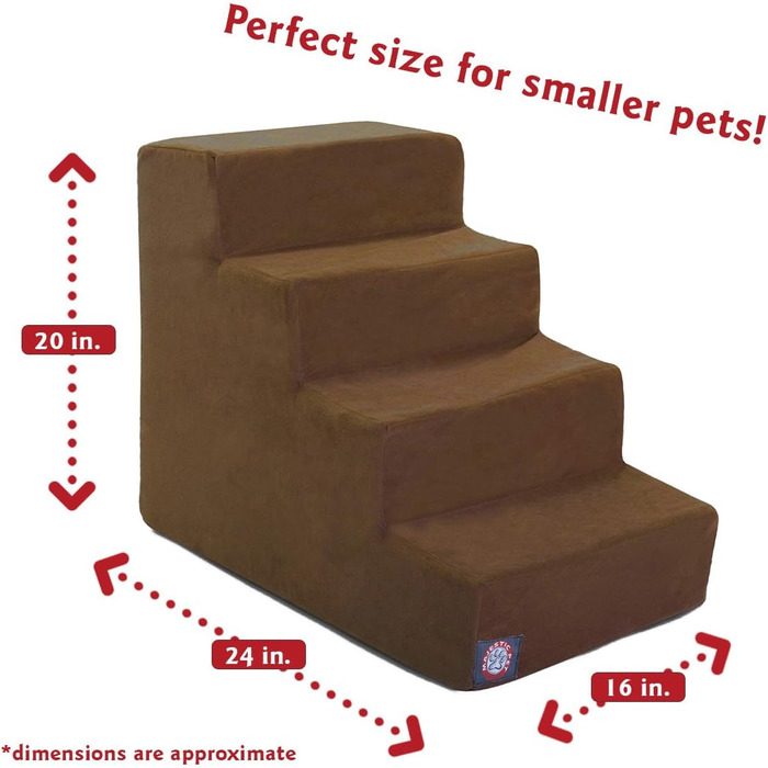 Сходи для тварин Majestic Pet, 3/4 ступені, чорний оксамит або коричневий велюр, посилена конструкція