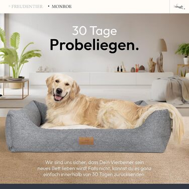 Ортопедичне ліжко для собак Freudentier® з вишуканим стеганням - Практичне, зрозуміле, сертифіковане Oeko-TEX® (M)