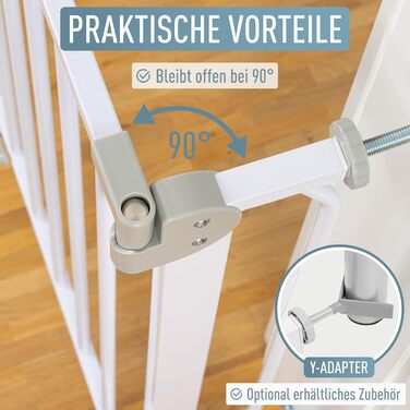 Захист від падіння з драбини для дітей IB Style Berrin, 58-185 см, білий, без свердління, для захисту від тварин