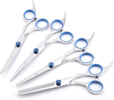Набір професійних ножиць для грумінгу собак, Pet Grooming, сталевий триммер, догляд за шерстю, 6-дюймові ножиці, ножиці для розрідження, вигнутий гребінець