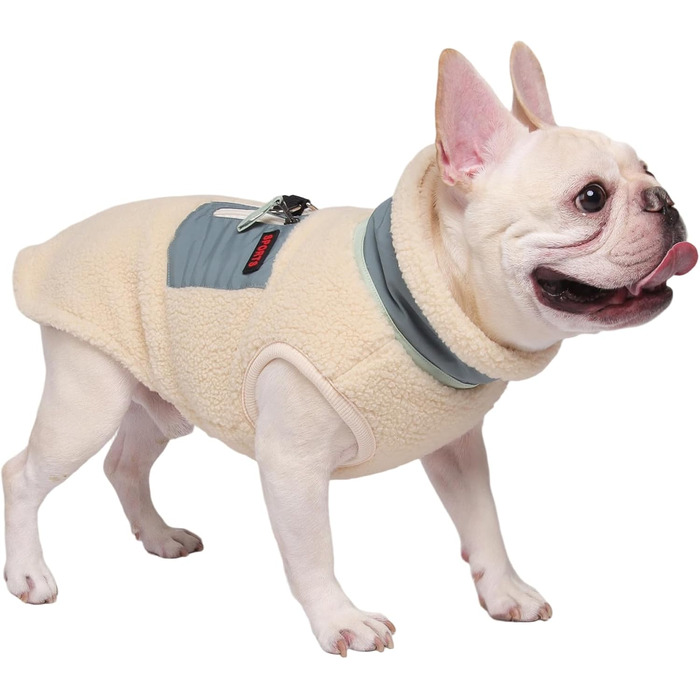 Теплий зимовий пуховик для собак FeimaX: вільний, з D-порогом, для маленьких та середніх собак (зелено-бежевий, S)