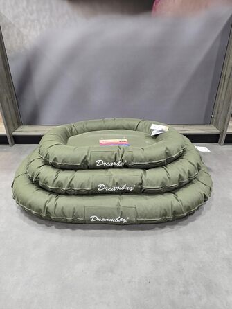 Кругле собаче ліжко Flamingo Dreambay для великих собак (Лабрадор, Голден Ретрівер), 100x75x15 см, зелене