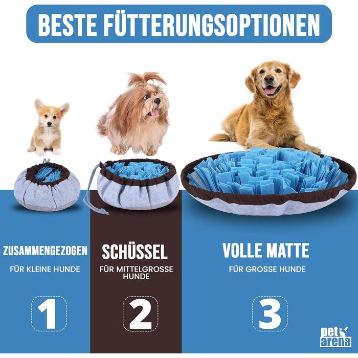 PET ARENA килимок для нюхання собак – килимок для пошуку, міцні матеріали, інтелектуальна іграшка для собак, регульований розмір, можна прати, блакитний