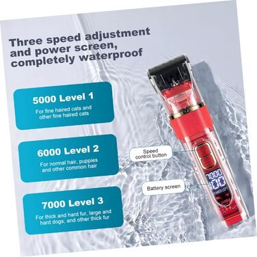 Supvox Бездротова акумуляторна машинка для грумінгу домашніх тварин, тример, тиха, з LCD дисплеєм, миється, 11 штук, для собак і котів