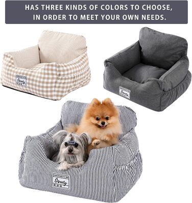 Автокрісло для собак Petpela з безпечним ременем, м'яке, водонепроникне, антиковзаюче, сіре (Джинсовий синій)