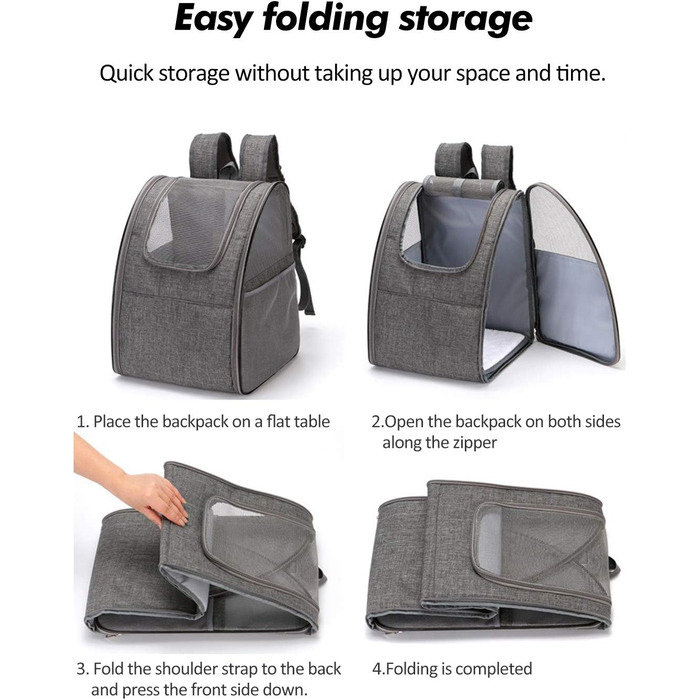 Рюкзак-переноска для кота/собаки PETCUTE: зручна та легка переноска для маленьких тварин. Зелений колір. Знімний килимок з флісу для прогулянок на природі.