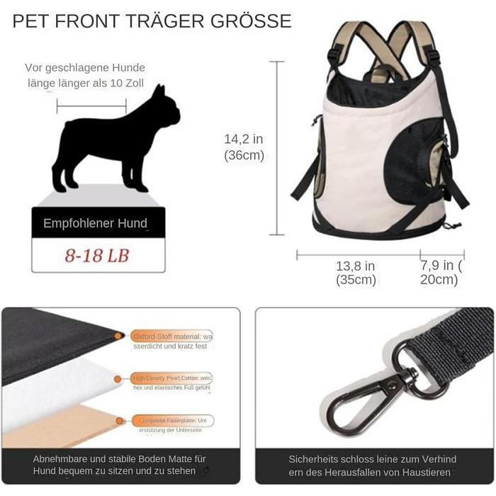 Рюкзак для кота Haustièr з регульованим плечем, 35 см - переноска для кота та собаки, дихаюча, для подорожей та прогулянок