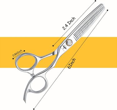 Професійна перукарська ножиця PURPLEBIRD 6 дюймів для стрижки та філірування, з японської сталі 440C, для жінок та чоловіків