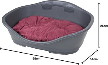 Корзина для собак Beeztees Sleeper 2, 55 см, антрацит, 68 × 47 см