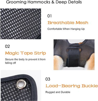 Гамак для грумінгу котів та собак великого розміру, зручний та дихаючий, для догляду за шерстю
