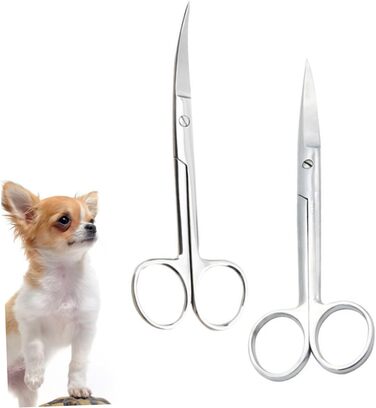 Професійна шерстьрізка для тварин DOITOOL: 2 шт. з нержавіючої сталі, пряма та вигнута насадки