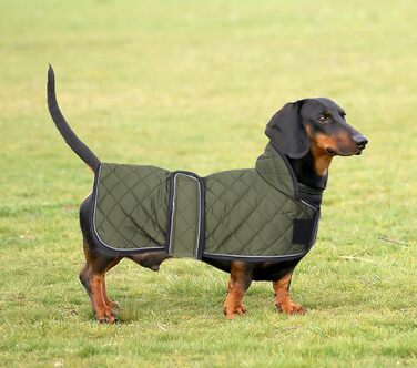 MOREZI Зимовий одяг для собак - теплий водонепроникний пуловер для такс з вовняним утеплювачем та регульованими ременями, теплий зимовий одяг для маленьких собак, зелений, S (довжина спини: 36-38 см)