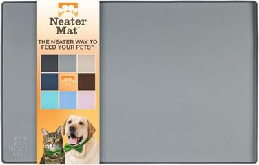 Силіконова підкладка для мисок собак і котів Neater Pet Brands, водонепроникна, захист підлоги від корму і води, 40,6×25,5 см, сіра