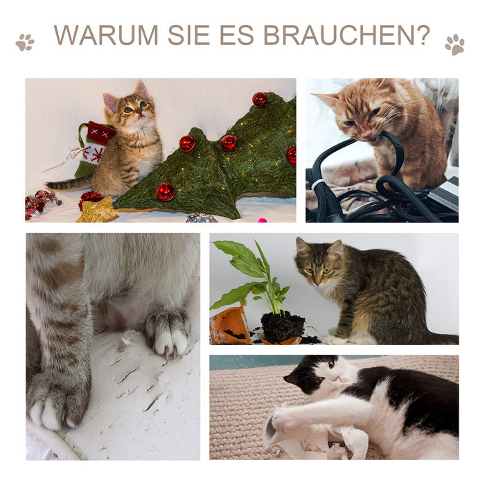 PawHut Cat Tree Натуральне дерево з оббивкою Cat Cave Сизалева колона Лежача поверхня Ігрове дерево для кішок 71,5 x 49,5 x 120 см