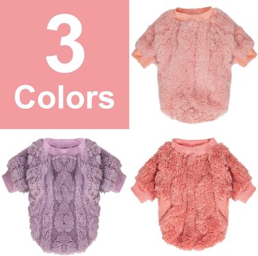 Теплий пуловер для собак та котів, 3 шт. в наборі (рожевий, фіолетовий, рожево-червоний), розмір Medium