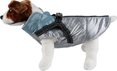Водонепроникна куртка для собак, тепла куртка для собак з кільцем для повідка - (Срібло/Блакитний, 3XL)