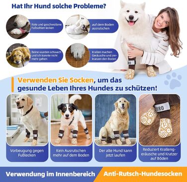 Шкарпетки для собак антиковзаючі, для дому, захист лап, XL, хакі