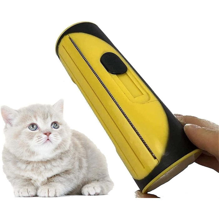 Щітка для тварин 3-в-1 для собак та котів: видалення шерсті, самоочищення, для довгої та короткої шерсті (жовта)