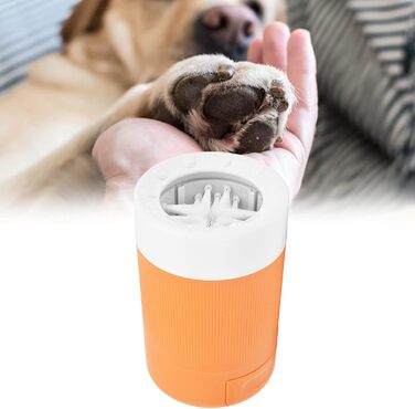 Портативний мийник лап для собак ANKROYU - оранжевий. Легкий та зручний інструмент для чищення лап домашніх тварин. Безпечний, з міцного ABS-пластику, для дому та подорожей.