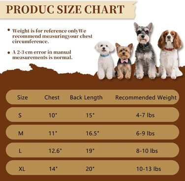 Теплий вітронепроникний пуховик для собак, фліс, вага 3,2–4,5 кг, розмір S, довжина спини 27,9–33 см