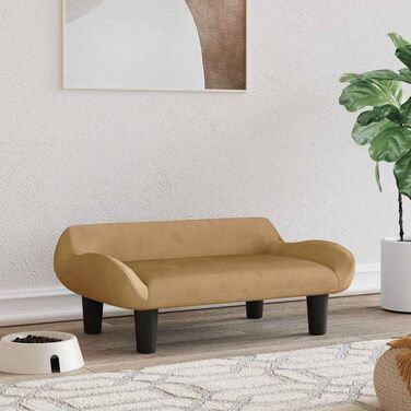 Килимок для собак VidaXL, м'який лежак для собак, диван-софа для маленьких собак, лежанка для домашніх тварин, лежанка для котів, велюр (коричневий)