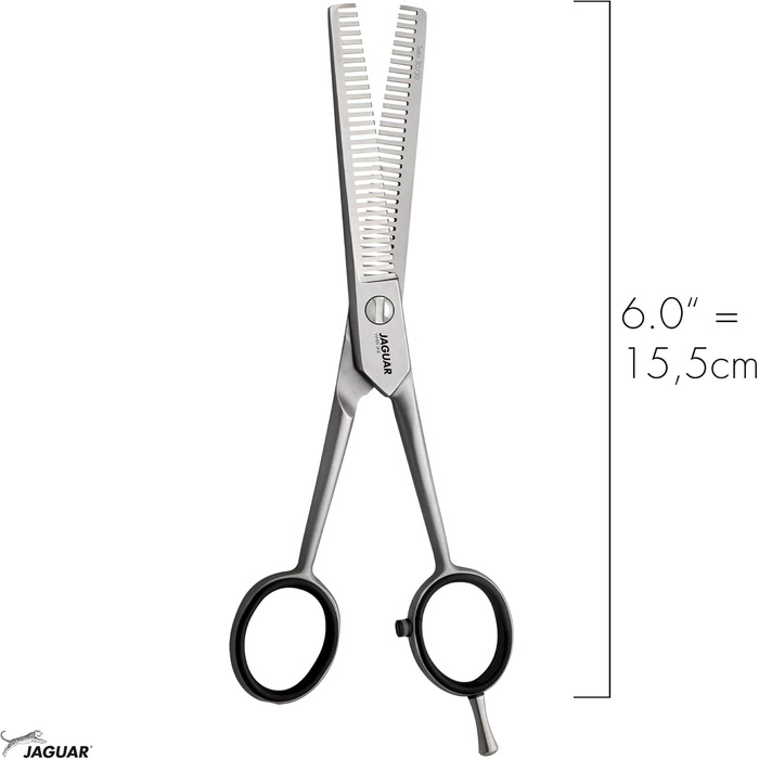 Ножиці для вирівнювання волосся JAGUAR SATIN 30/30 6.0' | Професійні ножиці для перукарів з 30 зубцями для вирівнювання з призматичним заточуванням | Матові | Зроблено в Німеччині