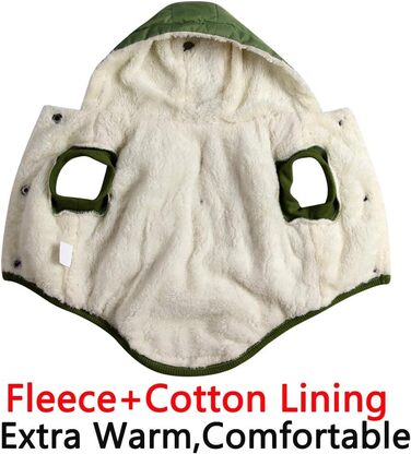 Теплий флісовий худі для собак JoyDaog, зимовий одяг для цуценят з капюшоном (зелений, розмір S)