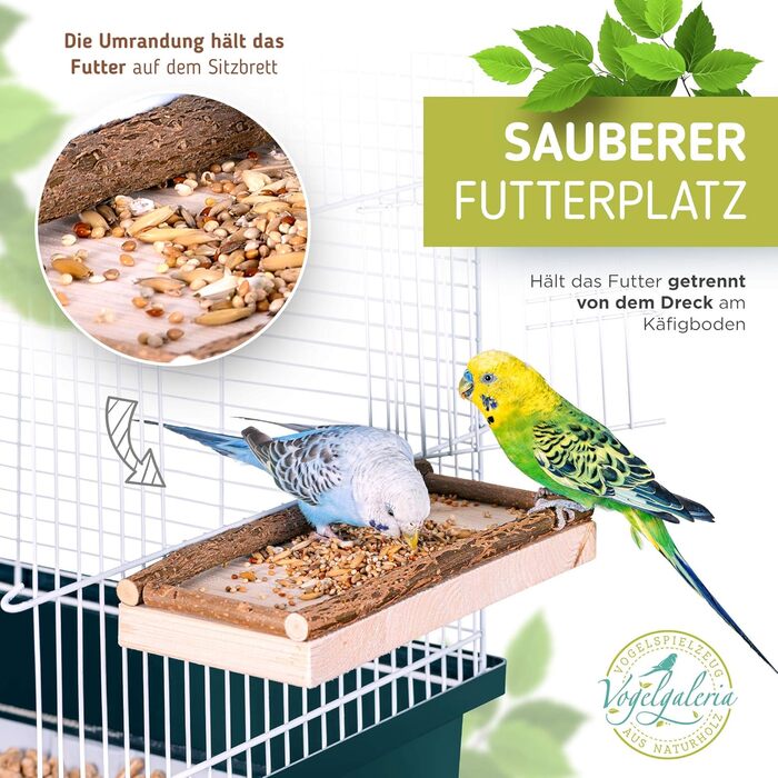 Набір з 2-х сідал Vogelgaleria для хвилястих папуг, аксесуари для клітки