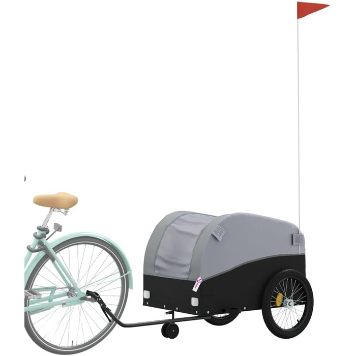 Причіп для велосипеда, вантажний, чорний та сірий, 45 кг, для покупок, подорожей, велосипедних прогулянок