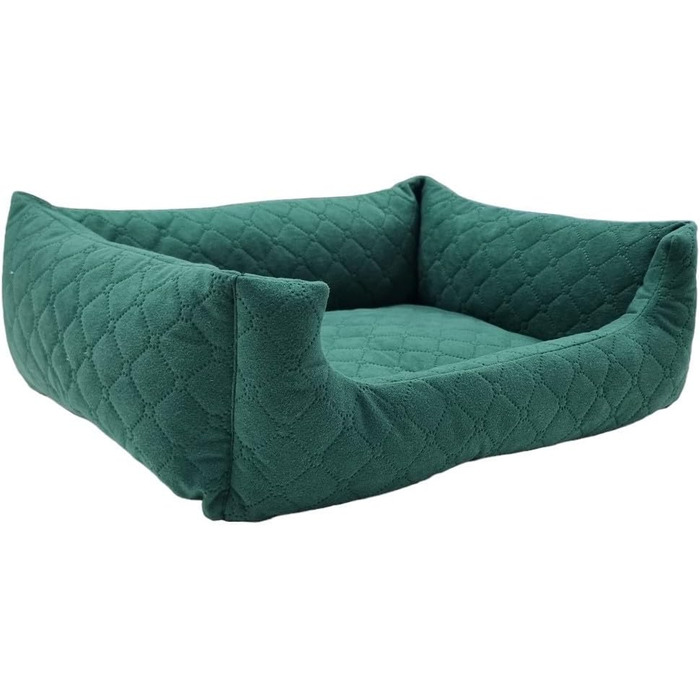 Ліжко для собак та котів Odolplusz, зелений, розмір M (70 x 60 см) | М'яке ліжко-корзина з бортиками