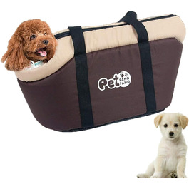 Сумка-переноска для собак маленьких порід, сумка на плече для тварин, тепла переноска для собак, портативна, складна, дихаюча переноска для собак, цуценят та котів, сумка для котів, для подорожей на відкритому повітрі (колір: коричневий)