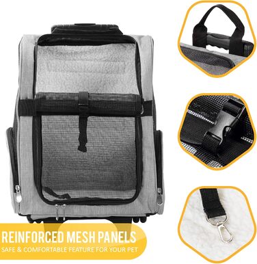 Kopeks Deluxe Рюкзак-переноска для тварин, великий, сірий (L 33 x B 30 x H 51 см)
