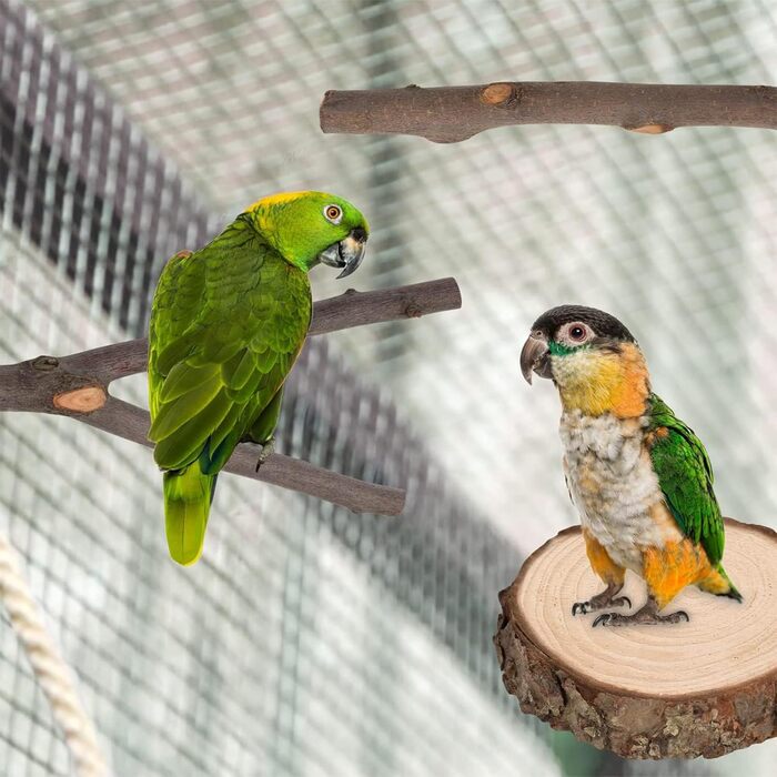 Набір з 9 дерев'яних перекладин Allazone для птахів, гойдалки для папуг, аксесуари для клітки (стиль 4)