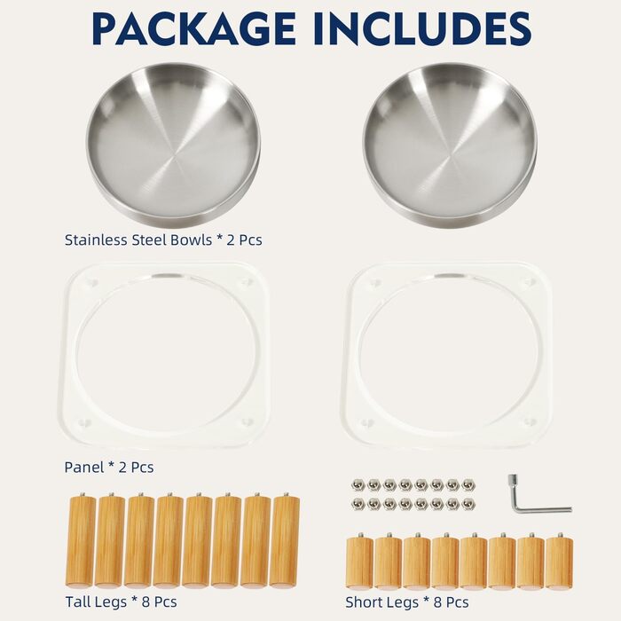 Підвищені миски для котів DoogCat – 2 шт. з акрилу, нержавіюча сталь, 14 см, для дому, зручне годування, для котів з чутливими вусами (сріблясті)