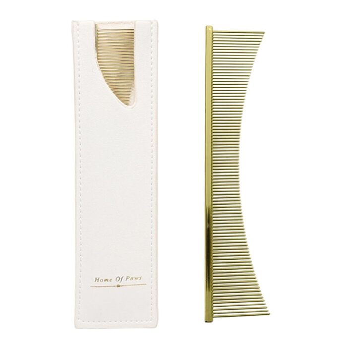 Щітка для собак та котів Flohkamm | Інструмент для догляду за шерстю | Для довгошерстих порід | Щоденний догляд та вичісування після купання | Золота