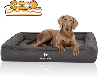 Ортопедичне велюрове ліжко для собак Knuffelwuff Yukon XXL 120x100 см антрацит