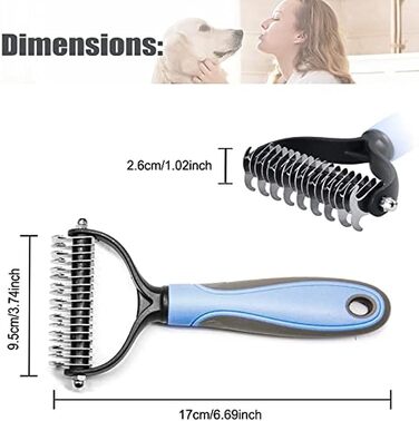 Бурштук для собак та котів EdirFtra, щітка для грумінгу, видалення підшерстка, 17 * 9 см