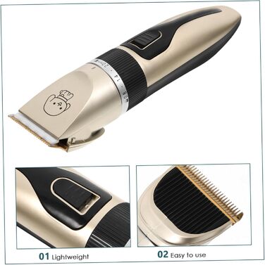 Електричний собачий триммер SOIMISS з титановими керамічними лезами. Безшумна машинка для грумінгу собак та котів. Для догляду за вухами, обличчям та тілом.