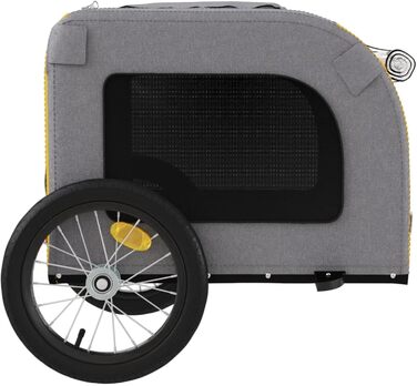 Фарм-причіп для собак Gecheer, чорний, з оксфордської тканини, 125x64x66 см, жовтий