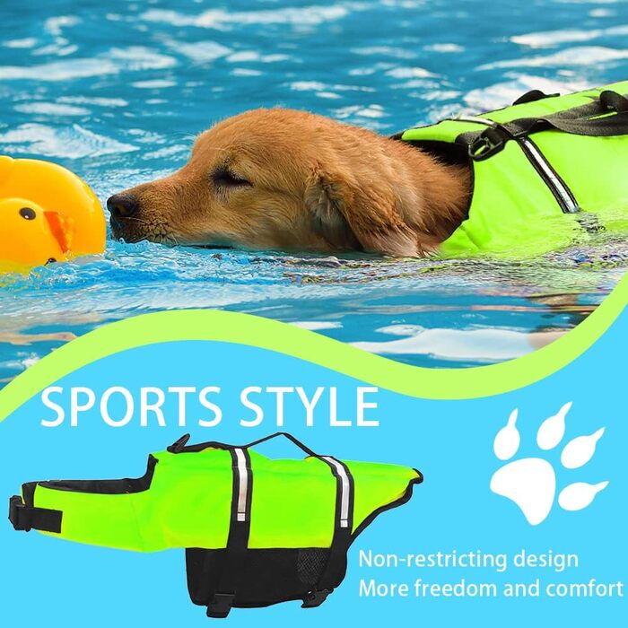 Жилет рятувальний для собак FainFun, розмір L, зелений: комфорт та безпека у воді