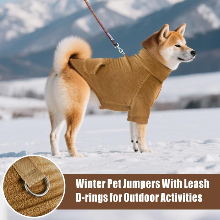 Теплий собачий світшот Mosukoirl з кишенею для маленьких та середніх собак і котів (Чіхуахуа, Тедді) - Кaki/Braun