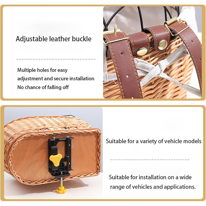 Кошик для собак на велосипед з ротангу – зручна переноска з захисним ґратом та м'яким бавовняним килимком для багажника велосипеда