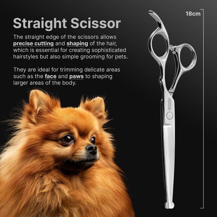 Набір професійних ножиць для собак RAGI: витончені ножиці, ножиці для стрижки лап, етикетка, серветка, ключ для регулювання. Нержавіюча сталь, срібло