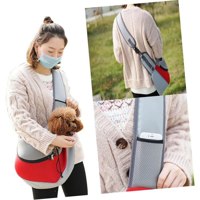 Сумка для собак FRCOLOR: міцна переноска-сітка для маленьких тварин з регульованими ременями для кемпінгу та подорожей