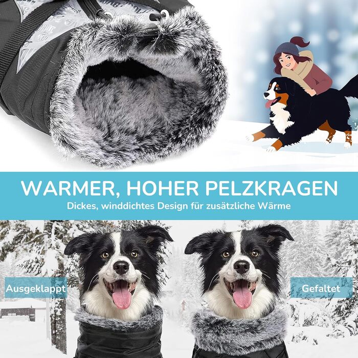 Водонепроникний теплий зимовий одяг для собак ALLSOPETS: куртка з відбиваючими смугами, тепла жилетка для холодної погоди (білий, 5XL)