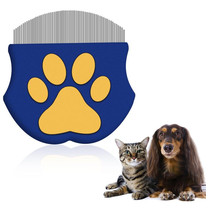 Гребінець для собак та котів, щітка для догляду за шерстю, самоочищувана висмикувальна щітка, заокруглені щітки для короткошерстих котів, ефективно видаляє підшерсток, інструмент для догляду за тваринами, блакитний