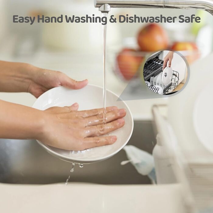 Керамічні миски для котів, 6 шт., без втоми вусів, широкі та плоскі миски з антиковзким силіконовим дном, годівниці для котів та собак, миски для води, діаметр 15 см, 6 шт.